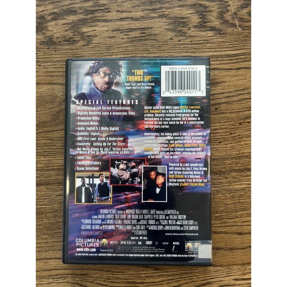 Blue Streak 1999 DVD Comedy Action Martin Lawrence Luke Wilson Crime Pre-Owned - Picture 2 of 4